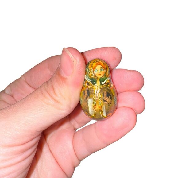 VINTAGE 5 Pc RUSSIAN‎ NESTING DOLLS SIGNED Paguohoba Russia Beautiful Hand Paint - Picture 14 of 16